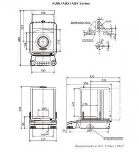 shimadzu analytical balance aux dimensions