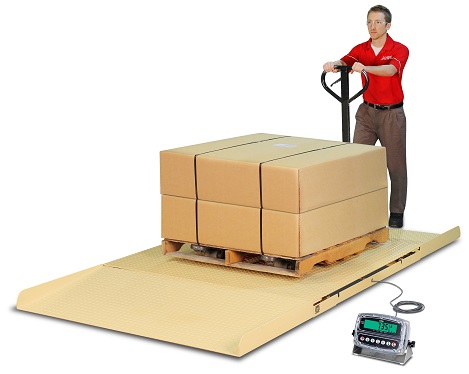 floor platform scale with ramps